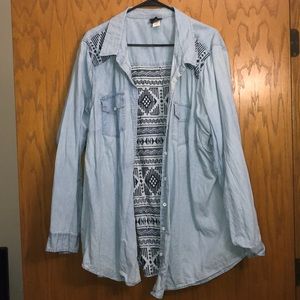 COPY - Light wash denim top, not sold
